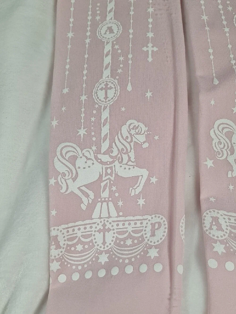 Angelic Pretty Pink Carousel Horse Print Tights | Sweet Lolita Accessory 🎠🎀
